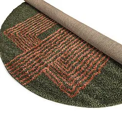 Alfombras redondeadas - Zagora (verde/naranja)