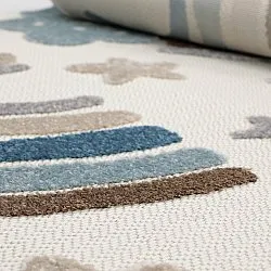 Alfombra redonda infantil - Rainbow Potpourri (crema/multicolor)