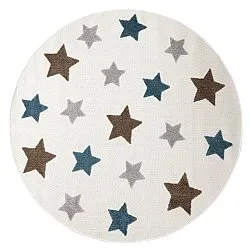 Alfombra redonda infantil - Stars (crema/multicolor)