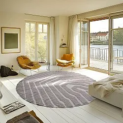 Alfombras redondeadas - Callista Natural Cotton Shaggy (gris pardo)