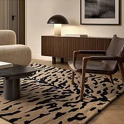 Alfombras de pelo largo - Zebra Tufted Wool Premium (beige/negro)