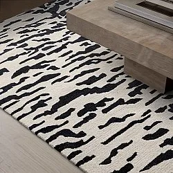 Alfombras de pelo largo - Zebra Tufted Wool Premium (blanco/negro)