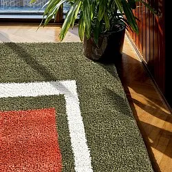 Alfombras de pelo largo - Alsace (verde/blanco/naranja)