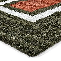 Alfombras de pelo largo - Alsace (verde/blanco/naranja)
