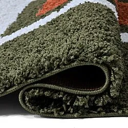 Alfombras de pelo largo - Alsace (verde/blanco/naranja)