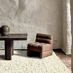 Alfombras de pelo largo - Fassale Hand Woven Wool Shaggy (blanco)