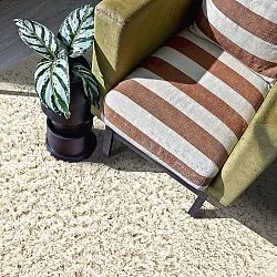 Alfombras redondeadas - Fassale Hand Woven Wool Shaggy (blanco)