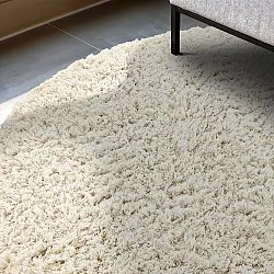 Alfombras redondeadas - Fassale Hand Woven Wool Shaggy (blanco)