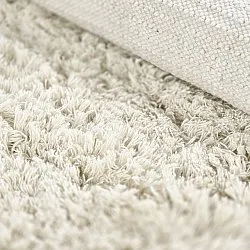 Alfombras redondeadas - Fassale Hand Woven Wool Shaggy (blanco)