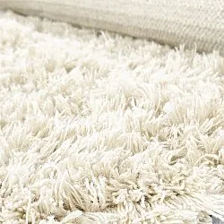 Alfombras redondeadas - Fassale Hand Woven Wool Shaggy (blanco)