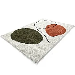 Alfombras de pelo largo - Sanghar (blanco/naranja/verde)
