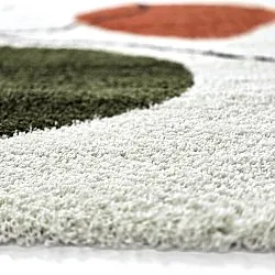 Alfombras de pelo largo - Sanghar (blanco/naranja/verde)