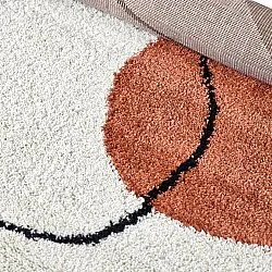 Alfombras de pelo largo - Sanghar (blanco/naranja/verde)