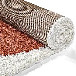Alfombras de pelo largo - Sanghar (blanco/naranja/verde)