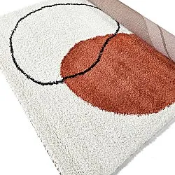 Alfombras de pelo largo - Sanghar (blanco/naranja/verde)