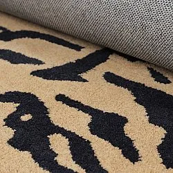 Alfombras de pelo largo - Zebra Tufted Wool Premium (beige/negro)