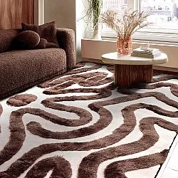 Alfombras de pelo largo - Akaba (marrón/rosa claro)
