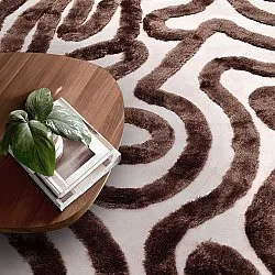Alfombras de pelo largo - Akaba (marrón/rosa claro)
