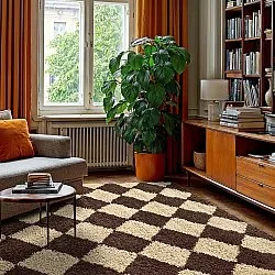 Alfombras de pelo largo - Albi (marrón/beige)