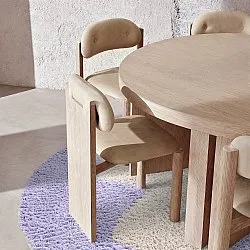 Alfombras redondeadas - Amira Natural Cotton Shaggy (morado/beige)