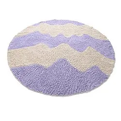 Alfombras redondeadas - Amira Natural Cotton Shaggy (morado/beige)