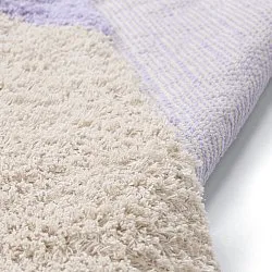 Alfombras de pelo largo - Amira Natural Cotton Shaggy (morado/beige)