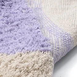 Alfombras redondeadas - Amira Natural Cotton Shaggy (morado/beige)