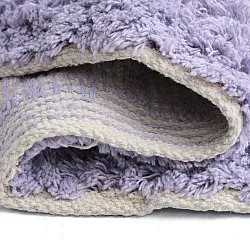 Alfombras redondeadas - Amira Natural Cotton Shaggy (morado/beige)