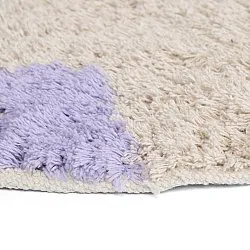 Alfombras redondeadas - Amira Natural Cotton Shaggy (morado/beige)