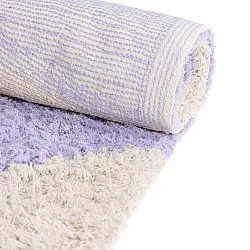 Alfombras de pelo largo - Amira Natural Cotton Shaggy (morado/beige)