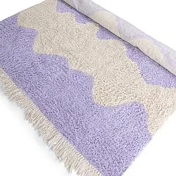 Alfombras de pelo largo - Amira Natural Cotton Shaggy (morado/beige)