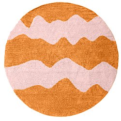 Alfombras redondeadas - Amira Natural Cotton Shaggy (naranja/rosa)