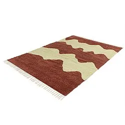 Alfombras de pelo largo - Amira Natural Cotton Shaggy (rojo/beige)