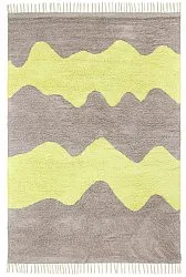 Alfombras de pelo largo - Amira Natural Cotton Shaggy (gris topo/amarillo)