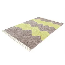 Alfombras de pelo largo - Amira Natural Cotton Shaggy (gris topo/amarillo)
