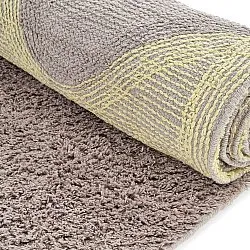 Alfombras de pelo largo - Amira Natural Cotton Shaggy (gris topo/amarillo)
