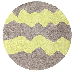 Alfombras redondeadas - Amira Natural Cotton Shaggy (gris topo/amarillo)