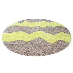 Alfombras redondeadas - Amira Natural Cotton Shaggy (gris topo/amarillo)