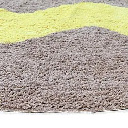 Alfombras redondeadas - Amira Natural Cotton Shaggy (gris topo/amarillo)