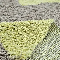 Alfombras redondeadas - Amira Natural Cotton Shaggy (gris topo/amarillo)