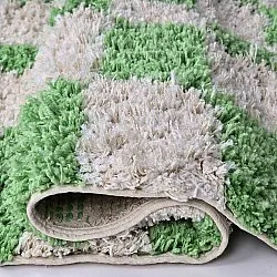 Alfombras de pelo largo - Atrani Natural Cotton Shaggy (verde)