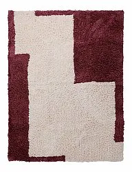 Alfombras de pelo largo - Begur Natural Cotton Shaggy (blanco roto/burdeos)