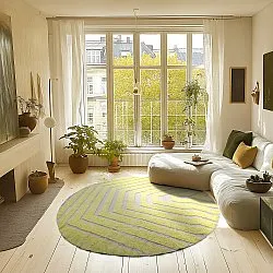 Alfombras redondeadas - Callista Natural Cotton Shaggy (amarillo)