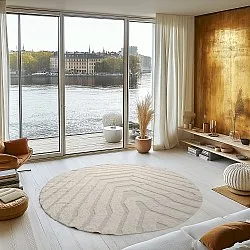 Alfombras redondeadas - Callista Natural Cotton Shaggy (beige)