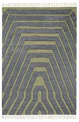Alfombras de pelo largo - Callista Natural Cotton Shaggy (negro/verde)