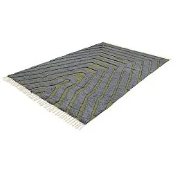 Alfombras de pelo largo - Callista Natural Cotton Shaggy (negro/verde)