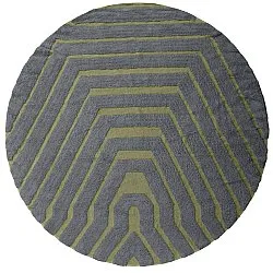 Alfombras redondeadas - Callista Natural Cotton Shaggy (negro/verde)