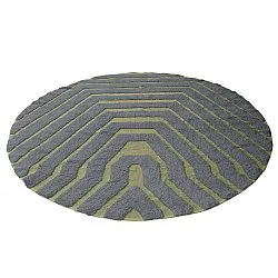 Alfombras redondeadas - Callista Natural Cotton Shaggy (negro/verde)