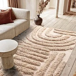 Alfombras de pelo largo - Cazorla Natural Cotton Shaggy (beige)