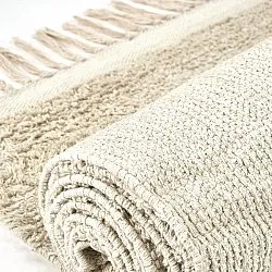 Alfombras de pelo largo - Celina Natural Cotton Shaggy (blanco roto/beige)